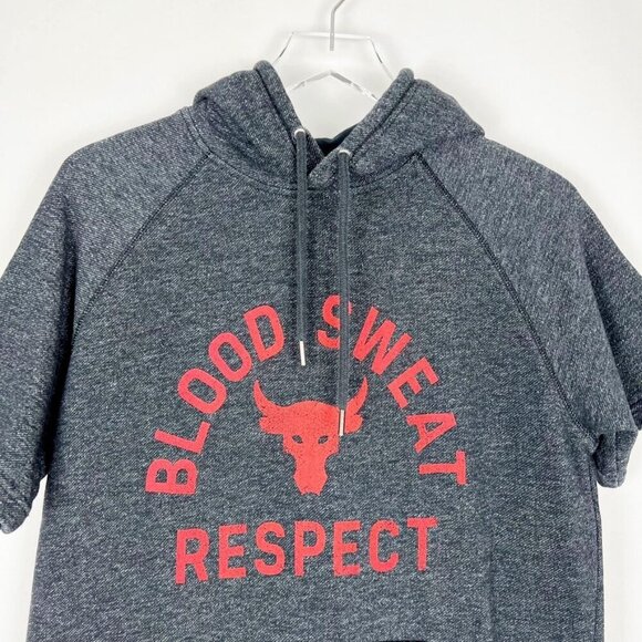 Under Armour Project Rock Blood Sweat Respect Short Sleeve Hoodie. Size M - Picture 4 of 13